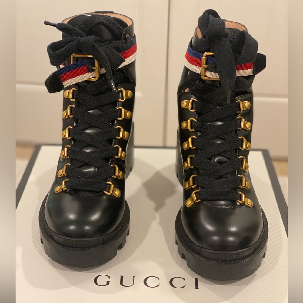 Gucci combat boots in excellent condition.